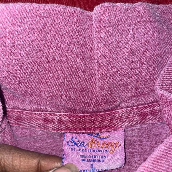 Vintage 90s Faded Burgundy 1/4 Button Pocket Shirt Large - Picture 4 of 4